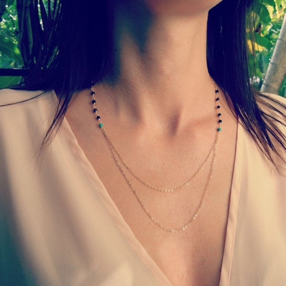 NEW MULTI LAYERED BEADED NECKLACE